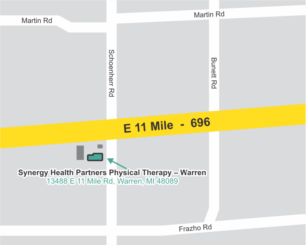Synergy Health Partners (SHP) Physical Therapy map Warren location